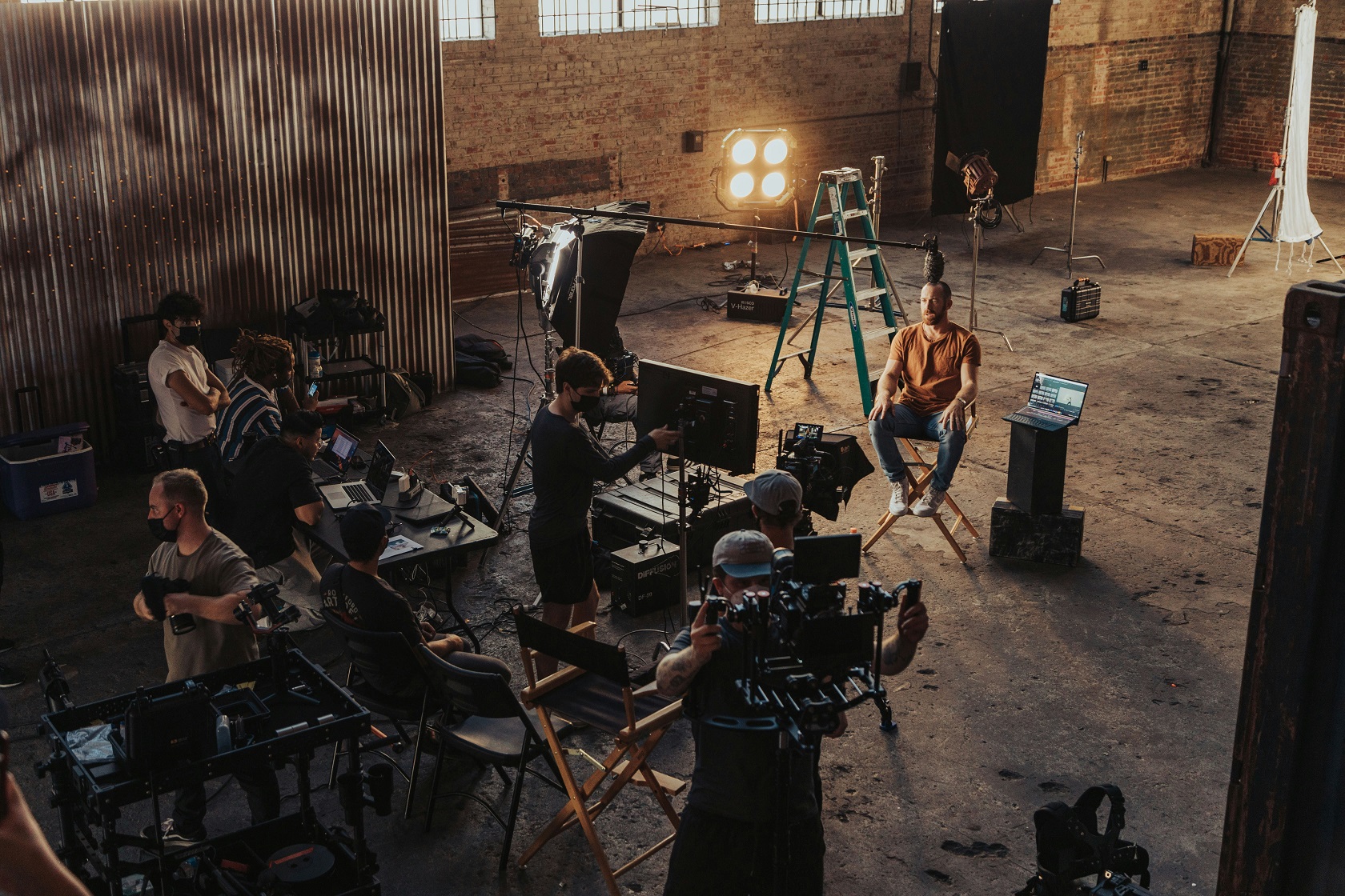 Film set behind the scenes